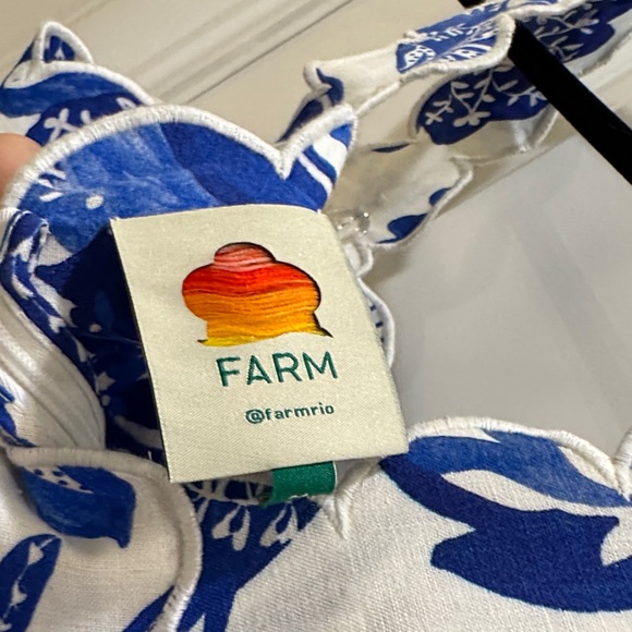 FARM Rio Blue Floral Midi Dress - Picture 2 of 3